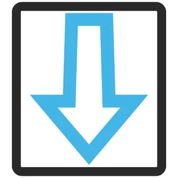 Arrow Down Framed Glyph Icon Stockillustratie