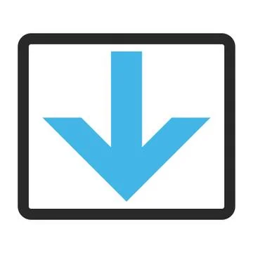 Arrow Down Framed Glyph Icon 库存插图