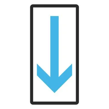 Arrow Down Framed Glyph Icon 库存插图
