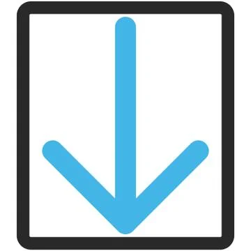 Arrow Down Framed Glyph Icon 库存插图