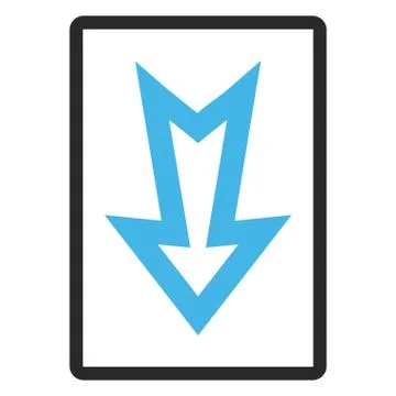 Arrow Down Framed Glyph Icon 库存插图