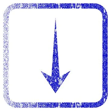 Arrow Down Framed Textured Icon 库存插图