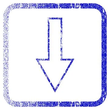 Arrow Down Framed Textured Icon 库存插图