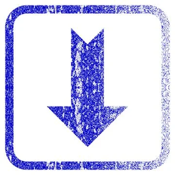Arrow Down Framed Textured Icon Stock Illustration
