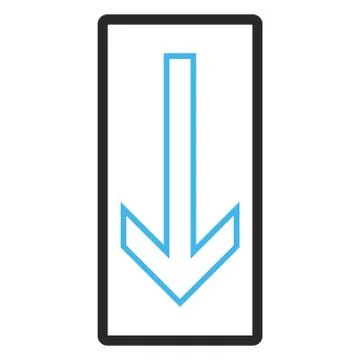 Arrow Down Framed Vector Icon Stock Illustration