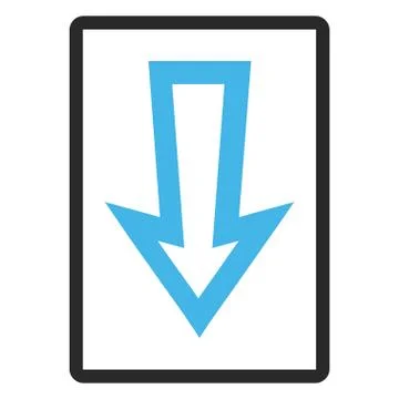 Arrow Down Framed Vector Icon Stock Illustration