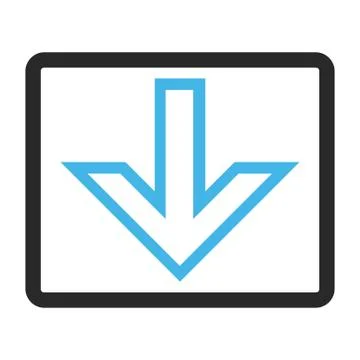Arrow Down Framed Vector Icon 库存插图