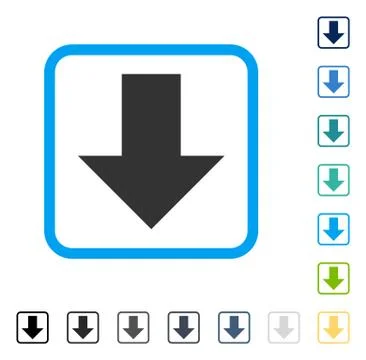 Arrow Down Framed Vector Icon 库存插图