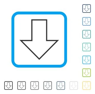 Arrow Down Framed Vector Icon 库存插图
