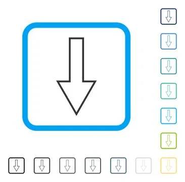 Arrow Down Framed Vector Icon 库存插图
