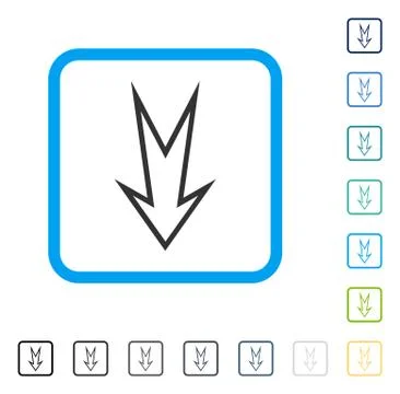 Arrow Down Framed Vector Icon 库存插图