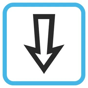 Arrow Down Glyph Icon In a Frame 库存插图