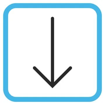 Arrow Down Glyph Icon In a Frame Stock Illustration
