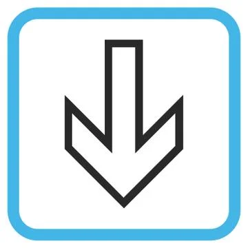 Arrow Down Glyph Icon In a Frame 库存插图