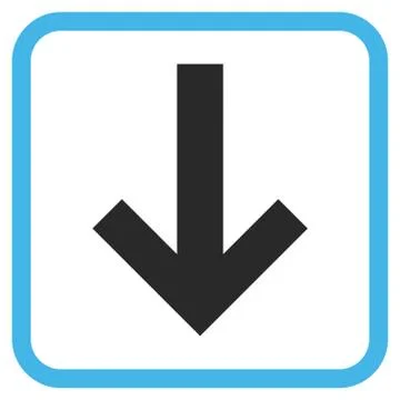 Arrow Down Glyph Icon In a Frame Stock Illustration