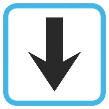 Arrow Down Glyph Icon In a Frame 库存插图
