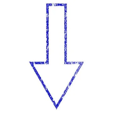 Arrow Down Grunge Textured Icon Stock Illustration