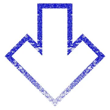 Arrow Down Grunge Textured Icon Stock Illustration