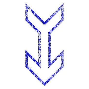 Arrow Down Grunge Textured Icon Stock Illustration