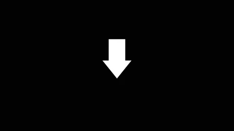 Arrow down Icon animated Isolated on Black Background. Stock Footage