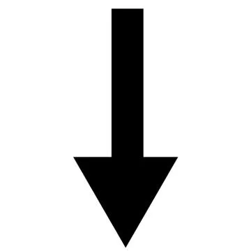 Arrow down icon black on a white background Stock Illustration