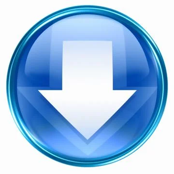 Arrow down icon blue, isolated on white background. Stock-Illustration