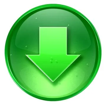 Arrow down icon green, isolated on white background. イラスト素材
