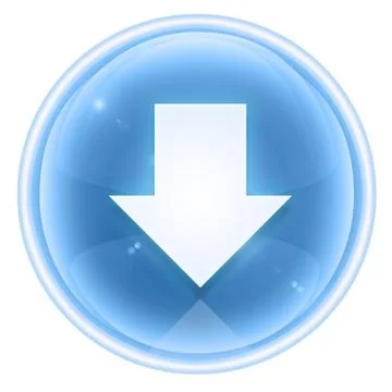 Arrow down icon ice, isolated on white background. 库存插图
