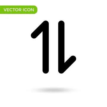 Arrow up down icon. minimal and creative icon isolated on white background. v Stock Illustration
