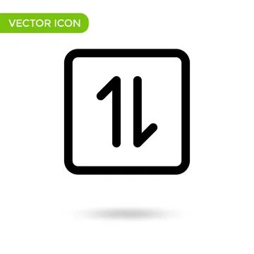 Arrow up down icon. minimal and creative icon isolated on white background. v Stock Illustration