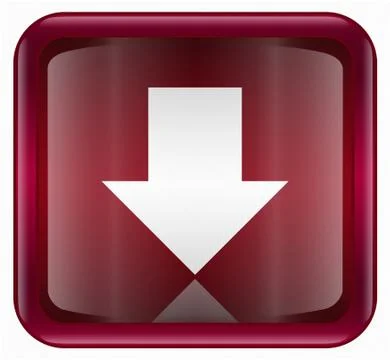 Arrow down icon red, isolated on white background 库存插图