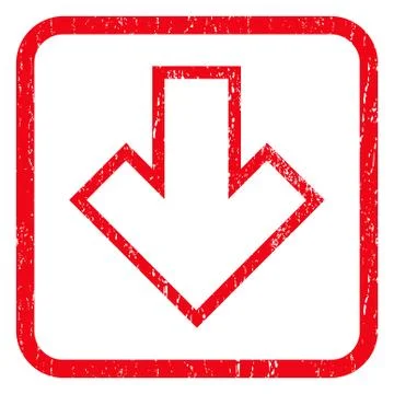 Arrow Down Icon Rubber Stamp 库存插图
