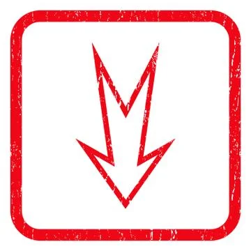 Arrow Down Icon Rubber Stamp 库存插图