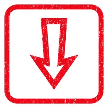 Arrow Down Icon Rubber Stamp Stock Illustration