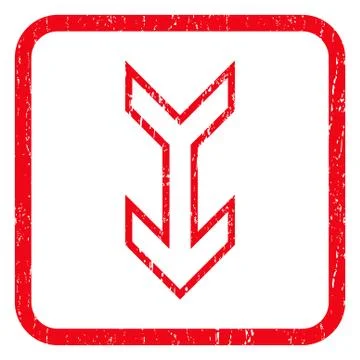 Arrow Down Icon Rubber Stamp 库存插图