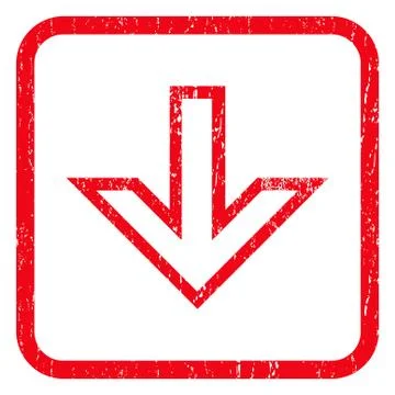 Arrow Down Icon Rubber Stamp 库存插图