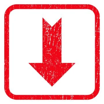 Arrow Down Icon Rubber Stamp 库存插图