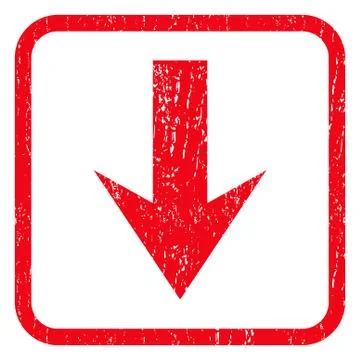 Arrow Down Icon Rubber Stamp 库存插图