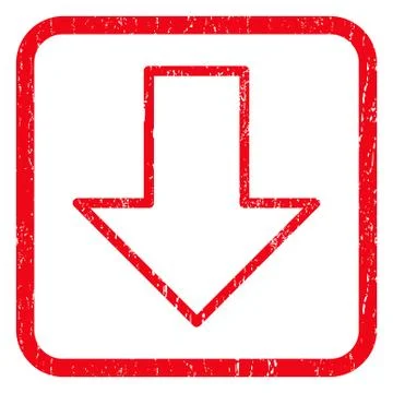 Arrow Down Icon Rubber Stamp Stock Illustration