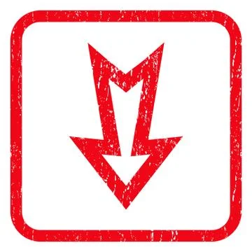 Arrow Down Icon Rubber Stamp 库存插图