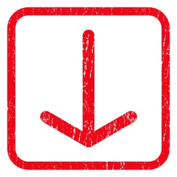 Arrow Down Icon Rubber Stamp 库存插图