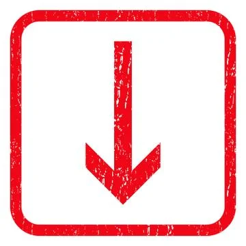 Arrow Down Icon Rubber Stamp Stock Illustration
