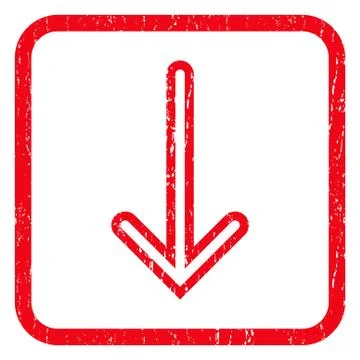 Arrow Down Icon Rubber Stamp Stock Illustration
