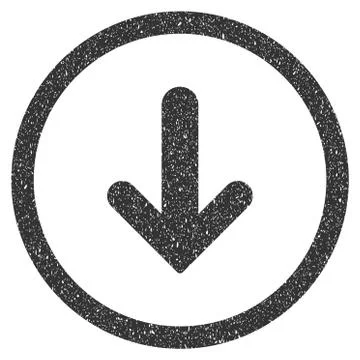 Arrow Down Icon Rubber Stamp 库存插图