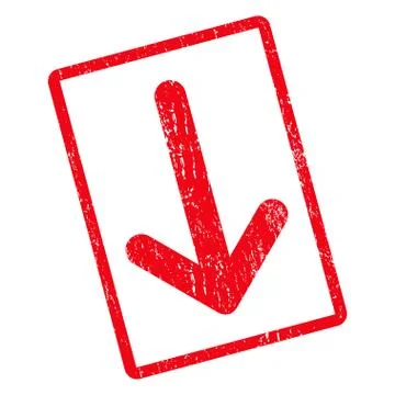 Arrow Down Icon Rubber Stamp 库存插图