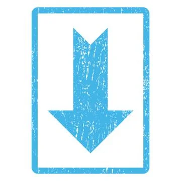 Arrow Down Icon Rubber Stamp 库存插图