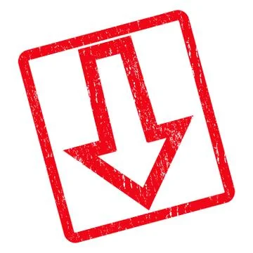 Arrow Down Icon Rubber Stamp 库存插图