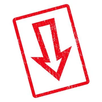 Arrow Down Icon Rubber Stamp 库存插图