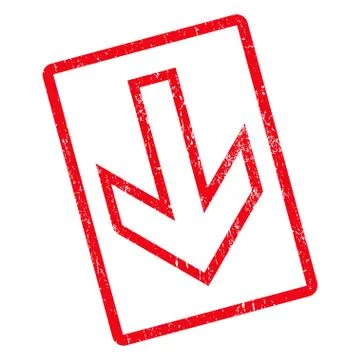 Arrow Down Icon Rubber Stamp 库存插图