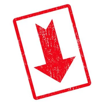 Arrow Down Icon Rubber Stamp 库存插图